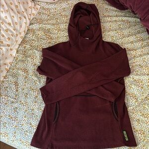 Melanzana Red Cowl Neck Sweater